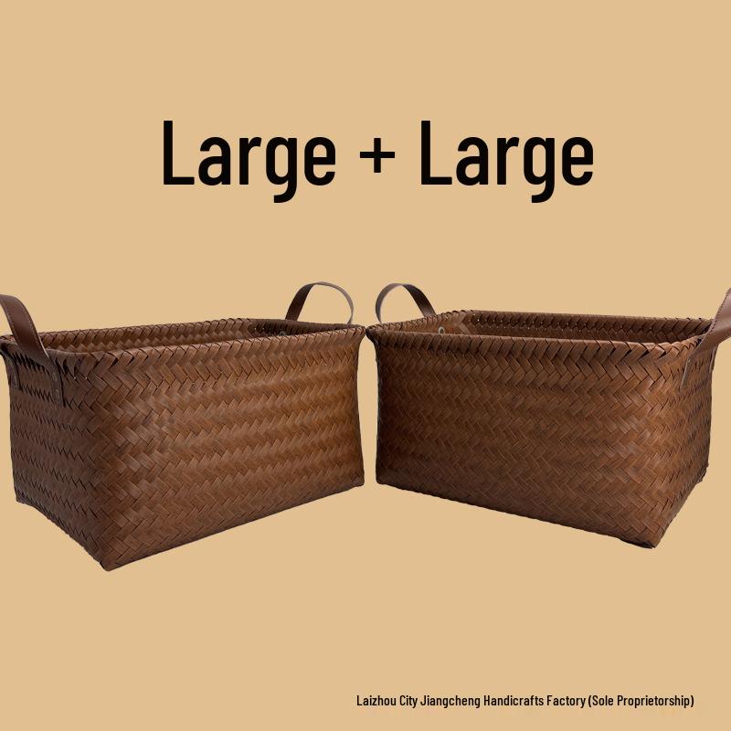 Hand-Woven Retro Faux Rattan Red Storage Basket with PU Handle - Large Capacity Laundry & Book Organizer
Hand-Woven Retro Faux Rattan Red Storage Basket with PU Handle - Large Capacity Laundry & Book Organizer