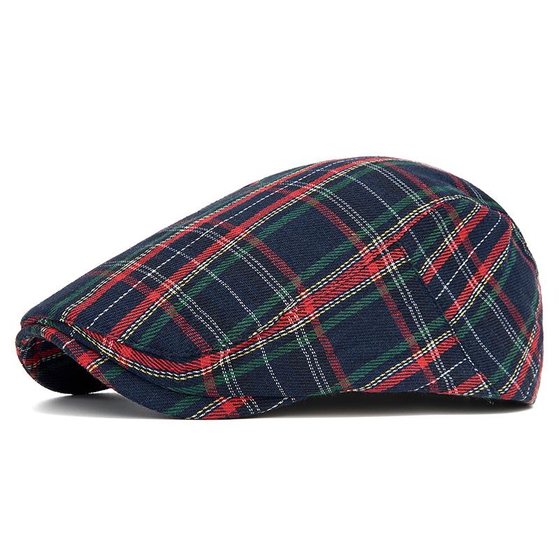 Unisex Colorful Plaid Fashion Beret Newsboy Cap Adjustable темно-синього кольору
Unisex Colorful Plaid Fashion Beret Newsboy Cap Adjustable темно-синього кольору