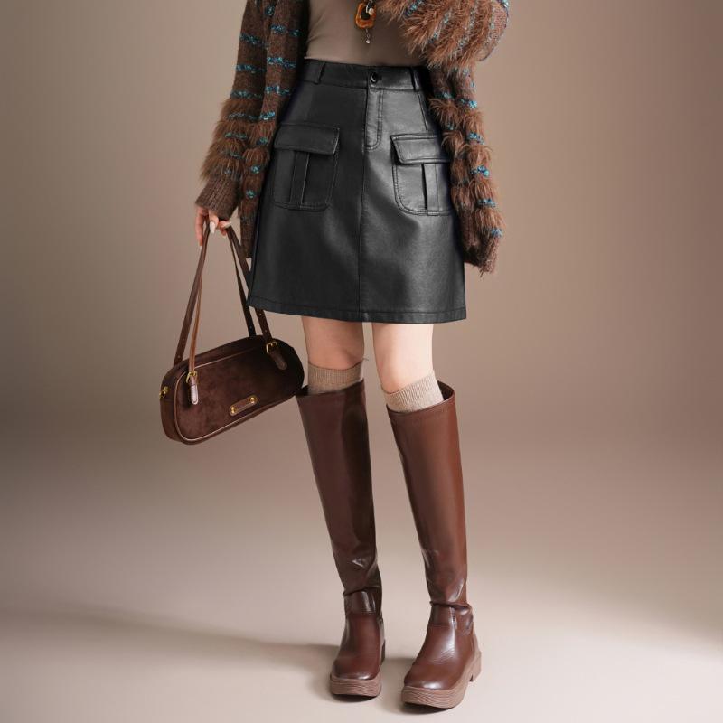 Haining Women s Autumn/Winter 2025 Sheepskin Leather High-Waisted Mini Skirt - Fashionably Chic Size 30 чорний
Haining Women s Autumn/Winter 2025 Sheepskin Leather High-Waisted Mini Skirt - Fashionably Chic Size 30 чорний