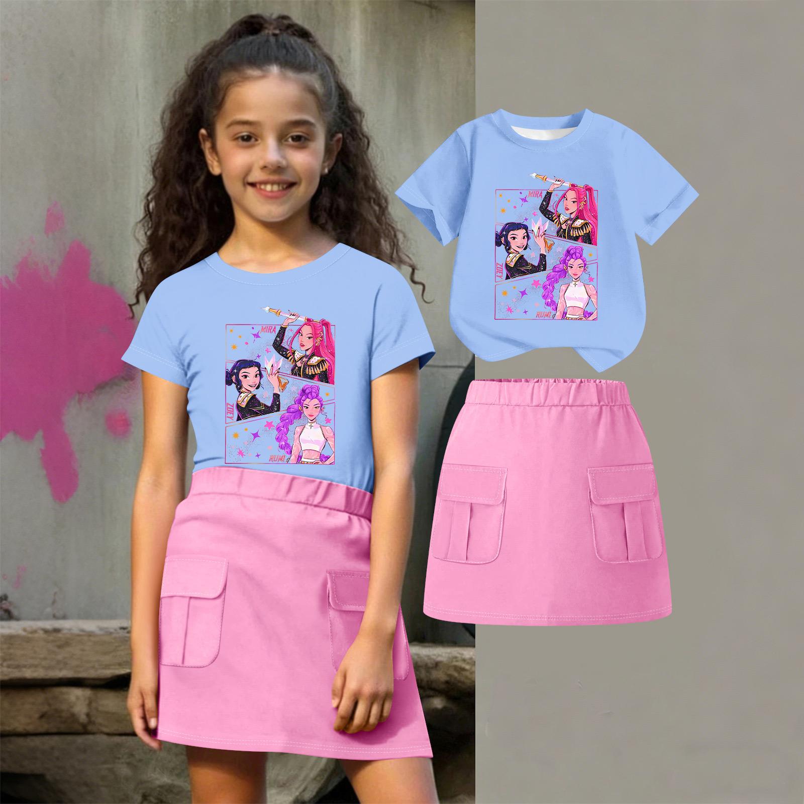 Kids Summer Sport T-Shirt And Skirts 2 Piece Outfit Tracksuit Set Short Sleeve Print Crop Tops With Clothing Set 160 небо синє кольору
Kids Summer Sport T-Shirt And Skirts 2 Piece Outfit Tracksuit Set Short Sleeve Print Crop Tops With Clothing Set 160 небо синє кольору