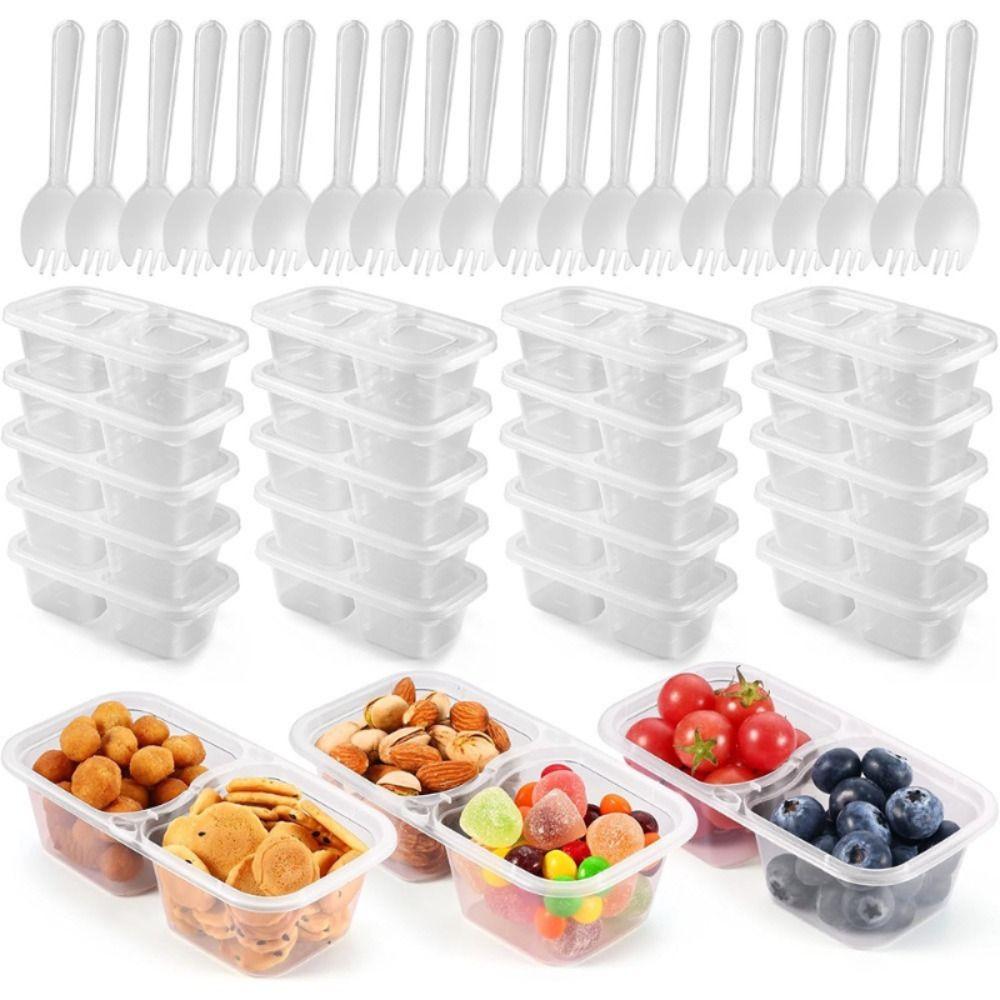 5Pcs Clear Plastic Portion Cups Double Compartment Snack Containers Food Storage Box Takeaway 5Pcs without Forks
5Pcs Clear Plastic Portion Cups Double Compartment Snack Containers Food Storage Box Takeaway 5Pcs without Forks