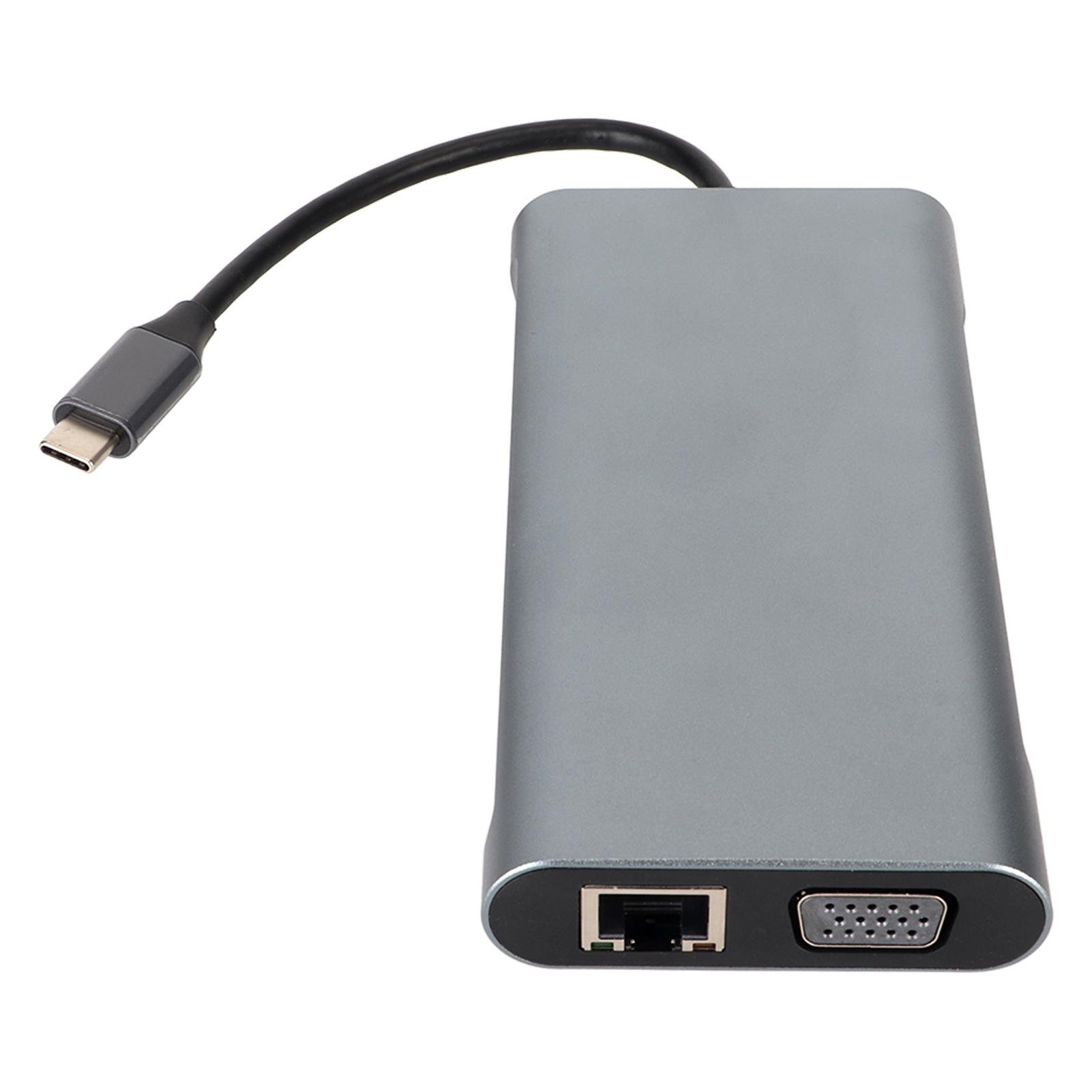 USB C Hub 11 в 1 PD Charge 5 Гбит/с USB 3.0 4K 30 Гц HD VGA Компактная док-станция USB C для ПК
USB C Hub 11 в 1 PD Charge 5 Гбит/с USB 3.0 4K 30 Гц HD VGA Компактная док-станция USB C для ПК