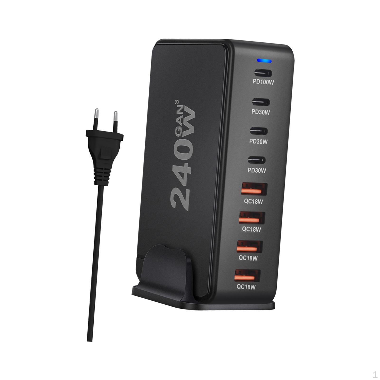 Desktop Laptop Charger Travel Portable Power Adapter Multiport 240W USB C GaN white чорний
Desktop Laptop Charger Travel Portable Power Adapter Multiport 240W USB C GaN white чорний