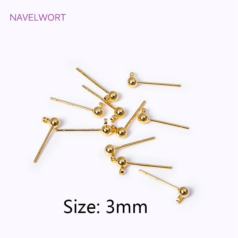 18K Gold-Plated Silver Needle Material Earrings Ball Post Earring With Closed Ring For DIY Earrings Jewelry Making Accessories 6 pieces
18K Gold-Plated Silver Needle Material Earrings Ball Post Earring With Closed Ring For DIY Earrings Jewelry Making Accessories 6 pieces