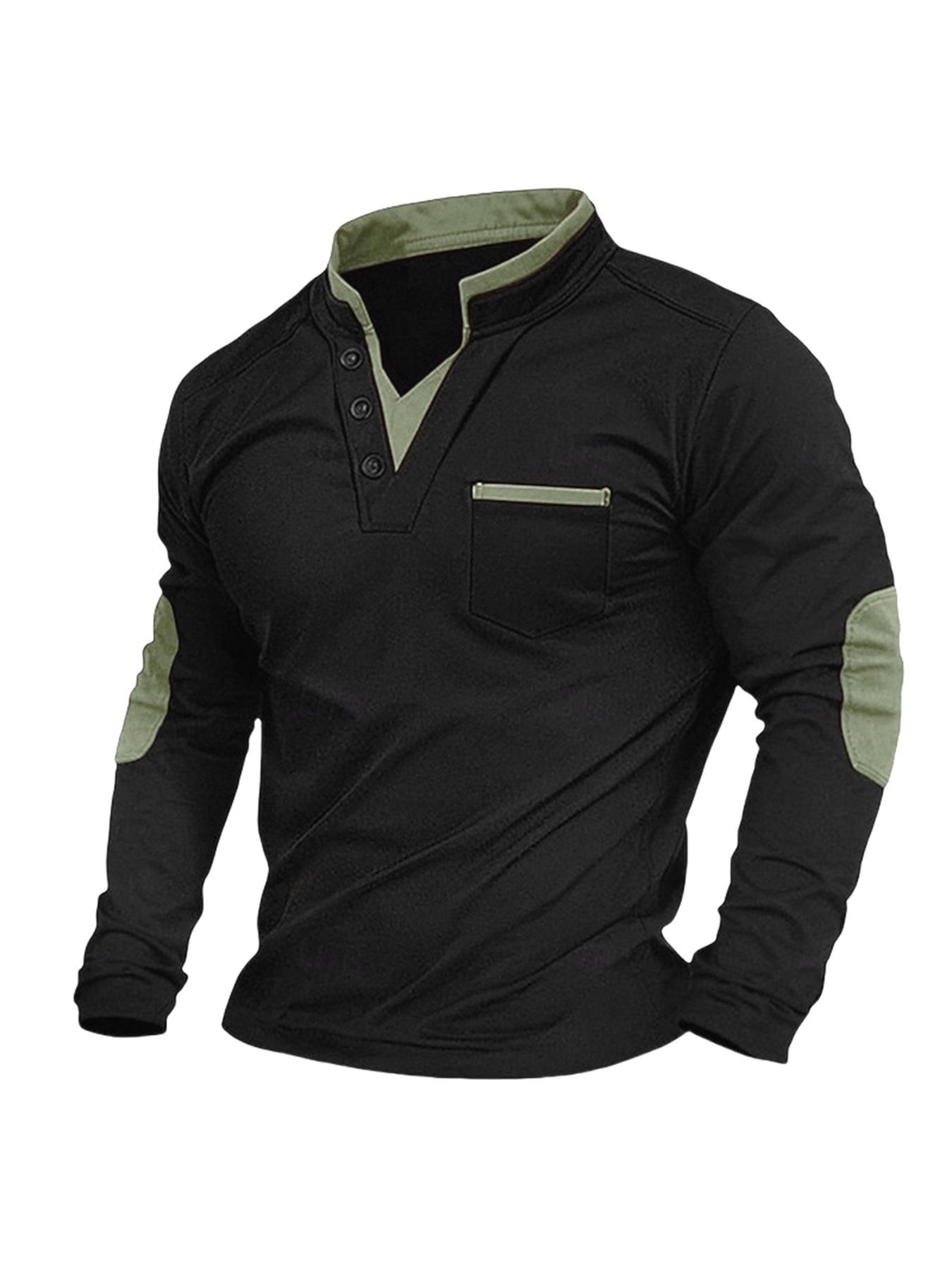 Men s European and American Style Patchwork Stand Collar Long Sleeve Hoodie Polo Shirt L зелений/чорний
Men s European and American Style Patchwork Stand Collar Long Sleeve Hoodie Polo Shirt L зелений/чорний