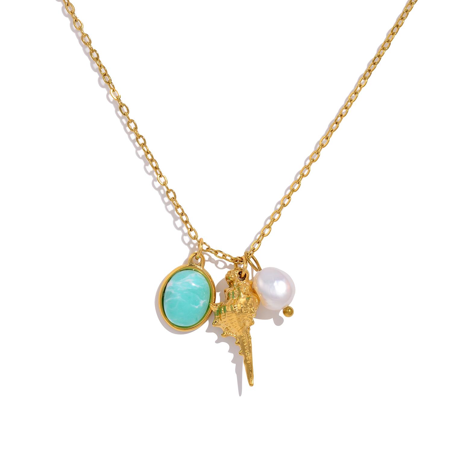 Natural Pearl Conch Pendant Necklace for Women Stainless Steel Waterproof Beach Vacation Trendy Jewelry
Natural Pearl Conch Pendant Necklace for Women Stainless Steel Waterproof Beach Vacation Trendy Jewelry