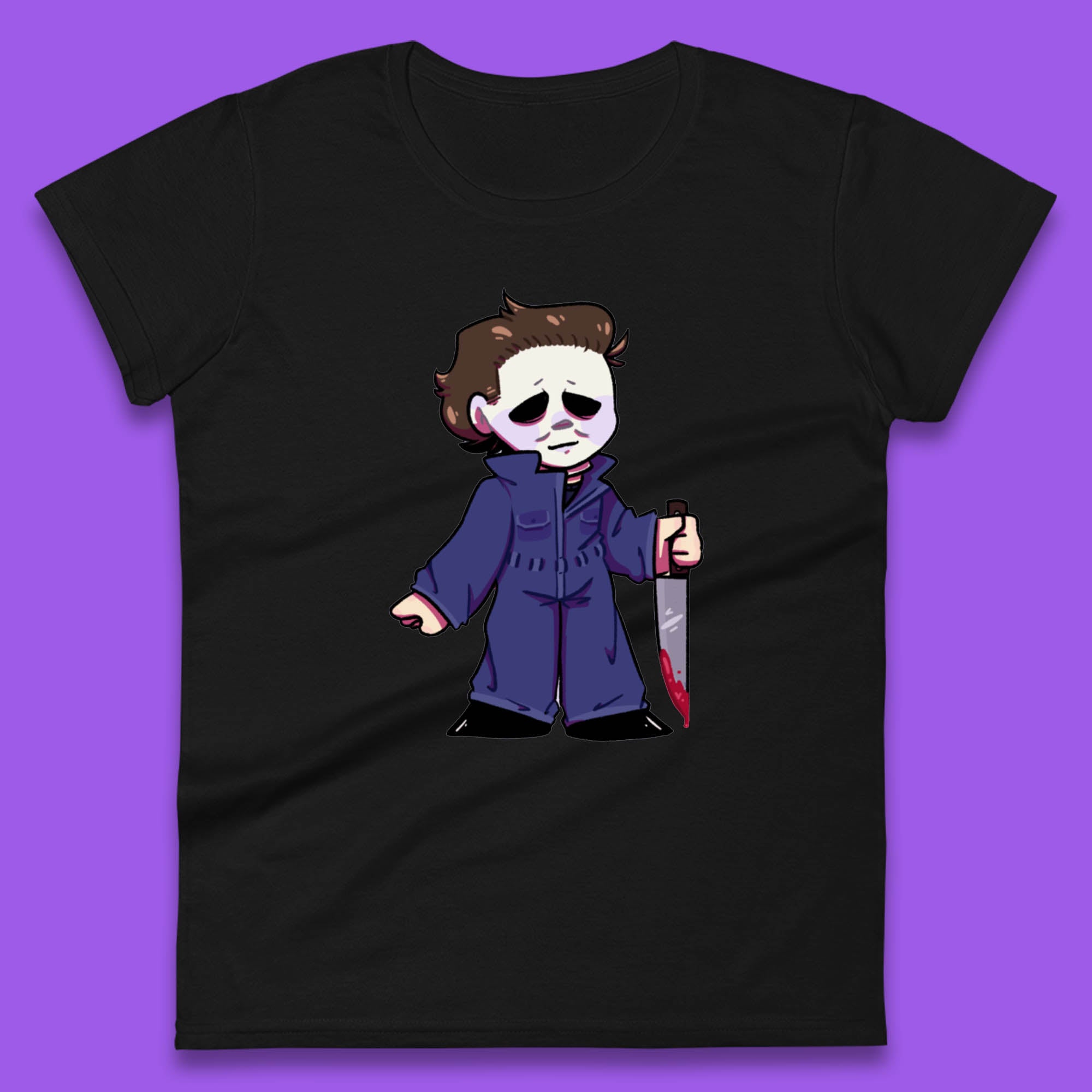Chibi Michael Myers Holding Bloody Knife Halloween Serial Killer Horror Movie Character Womens Tee T Shirt Mens Tops Unisex Top 4XL
Chibi Michael Myers Holding Bloody Knife Halloween Serial Killer Horror Movie Character Womens Tee T Shirt Mens Tops Unisex Top 4XL