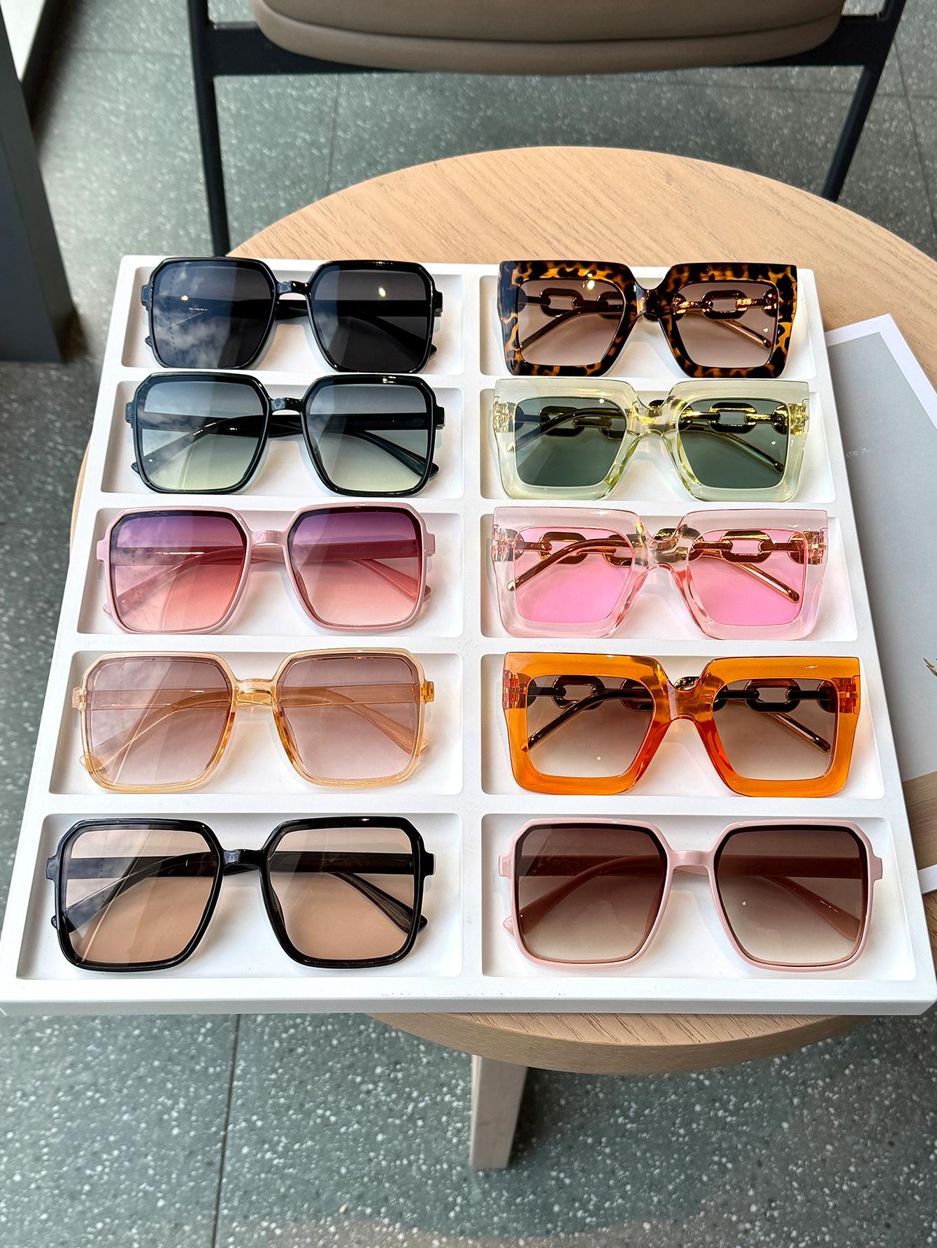 10Pcs Fashionable Oversized Square Frame Sunglasses Set, Multi-Color Combination Glasses, Beach Party Street Photography
10Pcs Fashionable Oversized Square Frame Sunglasses Set, Multi-Color Combination Glasses, Beach Party Street Photography