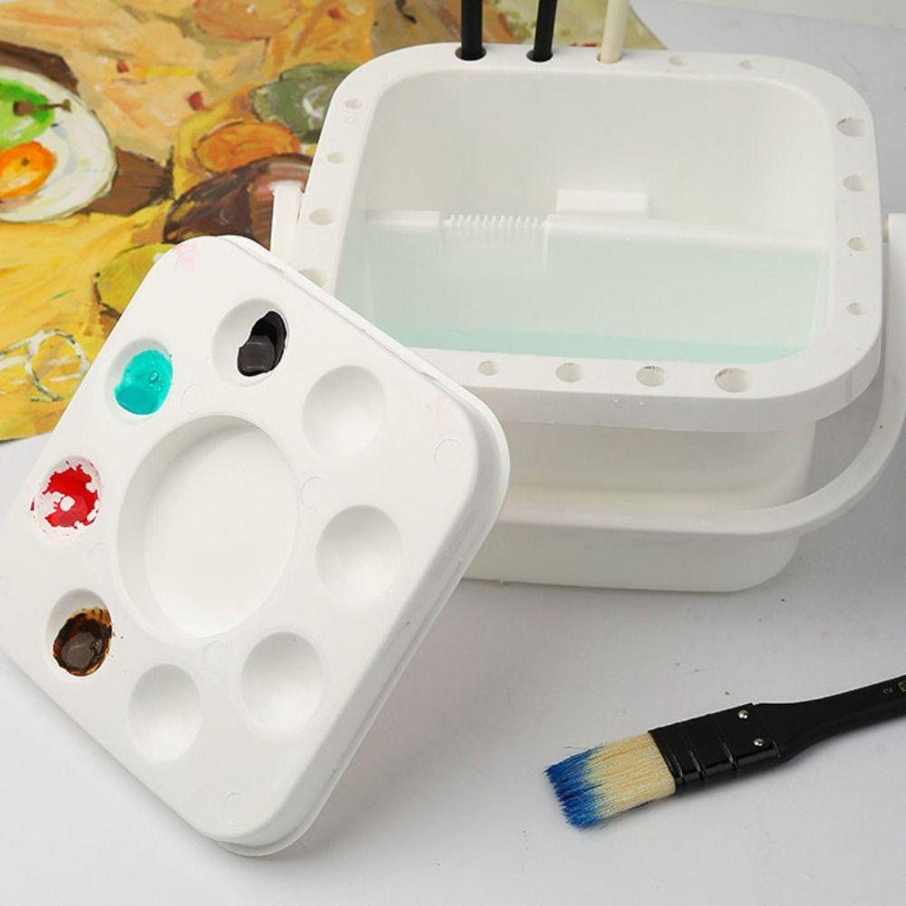 Square Brush Washing Bucket with Palette Brush Cleaning Tool Portable Paint Brush Washer Children
Square Brush Washing Bucket with Palette Brush Cleaning Tool Portable Paint Brush Washer Children