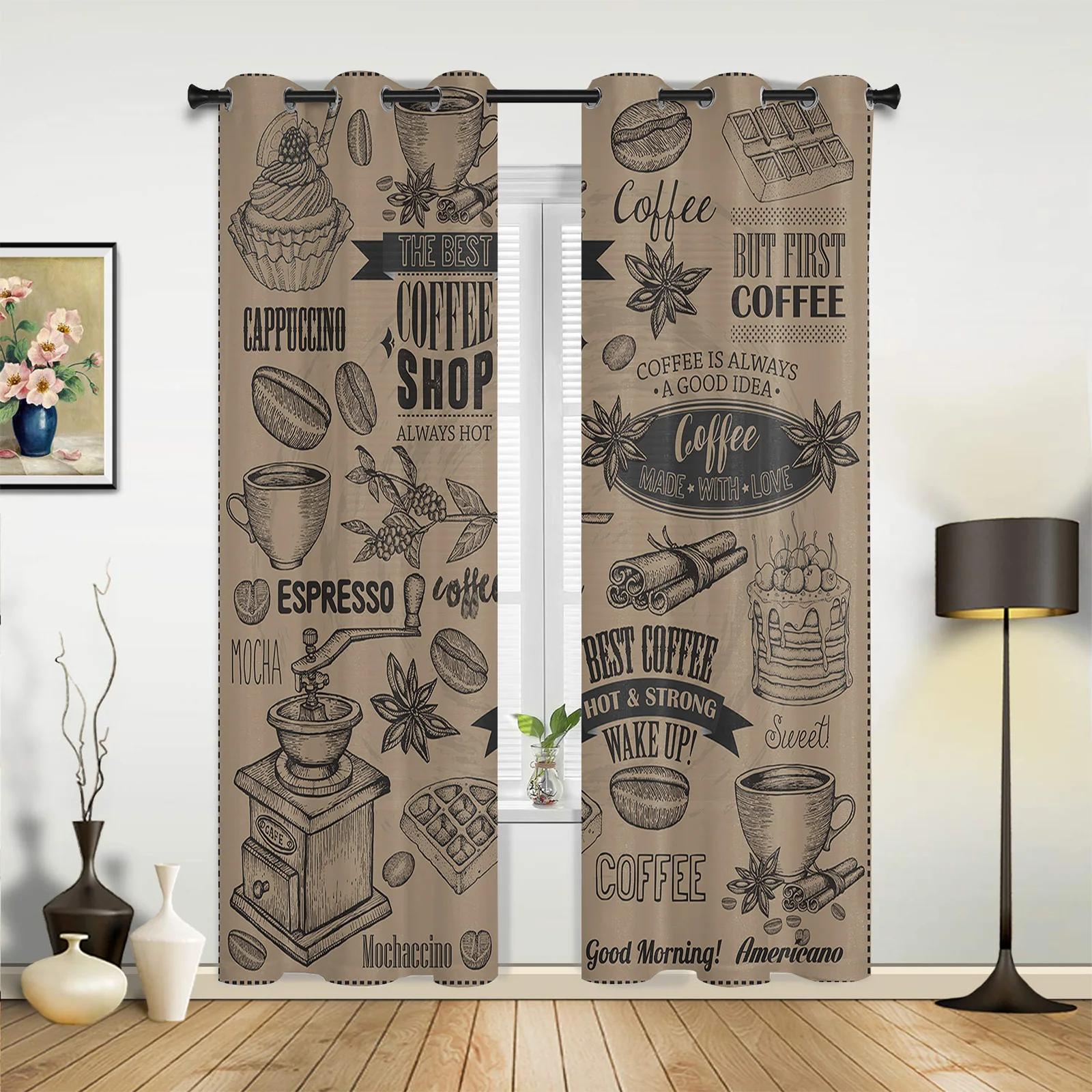 Coffee Cup Cake Dessert Window Curtains Home Decoration Living Room Kid Drapes Cortinas Kitchen Bedroom Curtain Made Of Polyester Washable Ready W100*H130(CM)-Rod Pocket&2PCS
Coffee Cup Cake Dessert Window Curtains Home Decoration Living Room Kid Drapes Cortinas Kitchen Bedroom Curtain Made Of Polyester Washable Ready W100*H130(CM)-Rod Pocket&2PCS