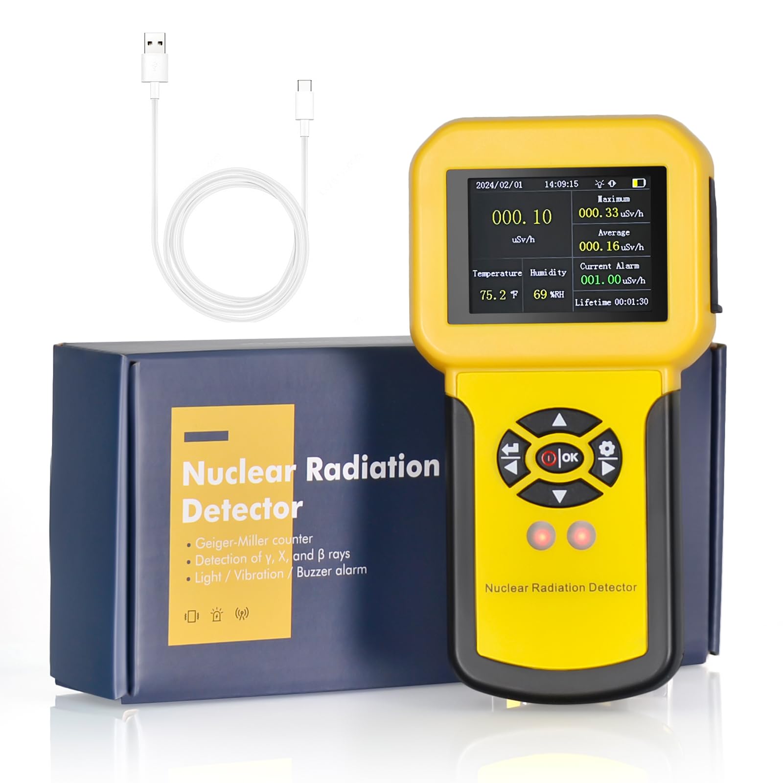 Лічильник Гейгера Високоточний Прилад для Вимірювання Радіації BTMETER Прилад для Вимірювання Радіоактивності Детектор Ядерного Випромінювання РК-дисплей
Лічильник Гейгера Високоточний Прилад для Вимірювання Радіації BTMETER Прилад для Вимірювання Радіоактивності Детектор Ядерного Випромінювання РК-дисплей