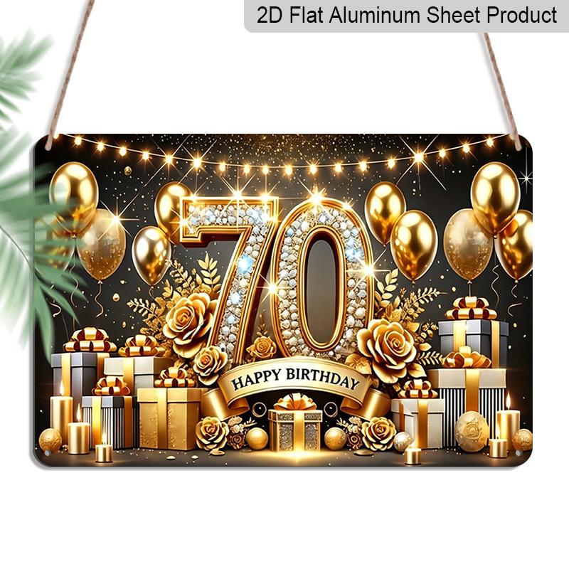 2D Flat, 1pc Happy 70th Birthday Luxury Black & Gold Plaque - 70th Birthday Decor Sign with Glitter Number & Golden Balloons, Black & Gold 20*30cm
2D Flat, 1pc Happy 70th Birthday Luxury Black & Gold Plaque - 70th Birthday Decor Sign with Glitter Number & Golden Balloons, Black & Gold 20*30cm