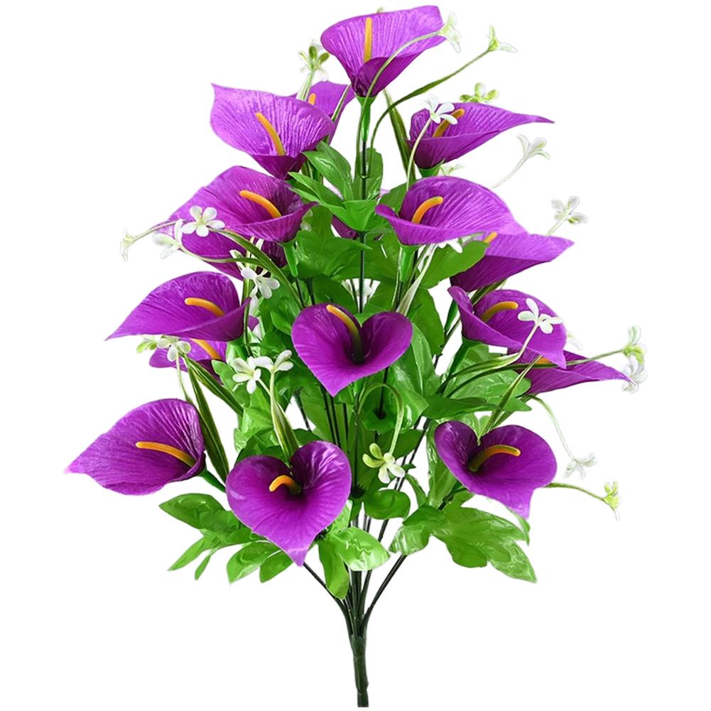 Realistic Calla Lily Bouquet 18 Heads Silk Plastic Material 51cm Height for Living Room Garden Office Decoration фіолетовий
Realistic Calla Lily Bouquet 18 Heads Silk Plastic Material 51cm Height for Living Room Garden Office Decoration фіолетовий