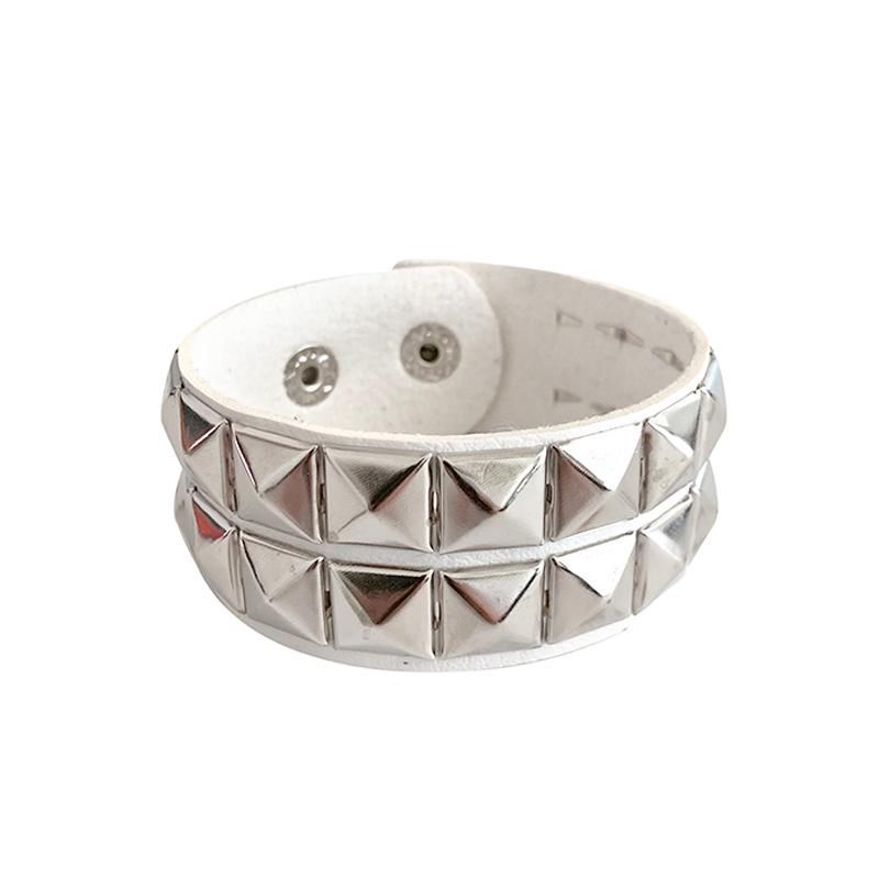 Punk Leather Double Row Rivet Square Bracelet for Couples білий
Punk Leather Double Row Rivet Square Bracelet for Couples білий