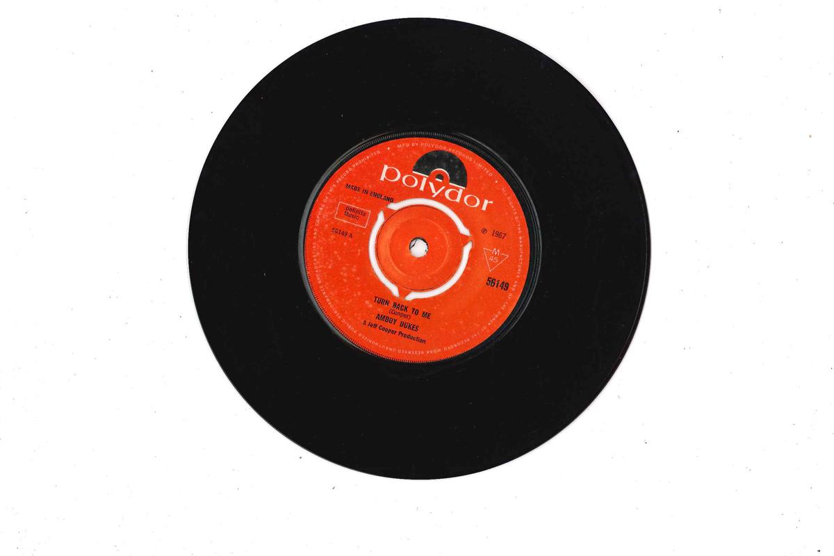 7inch Record AMBOY DUKES - Turn Back To Me / I Never Complain 56149 POLYDOR 1967 UK Rock Used
7inch Record AMBOY DUKES - Turn Back To Me / I Never Complain 56149 POLYDOR 1967 UK Rock Used