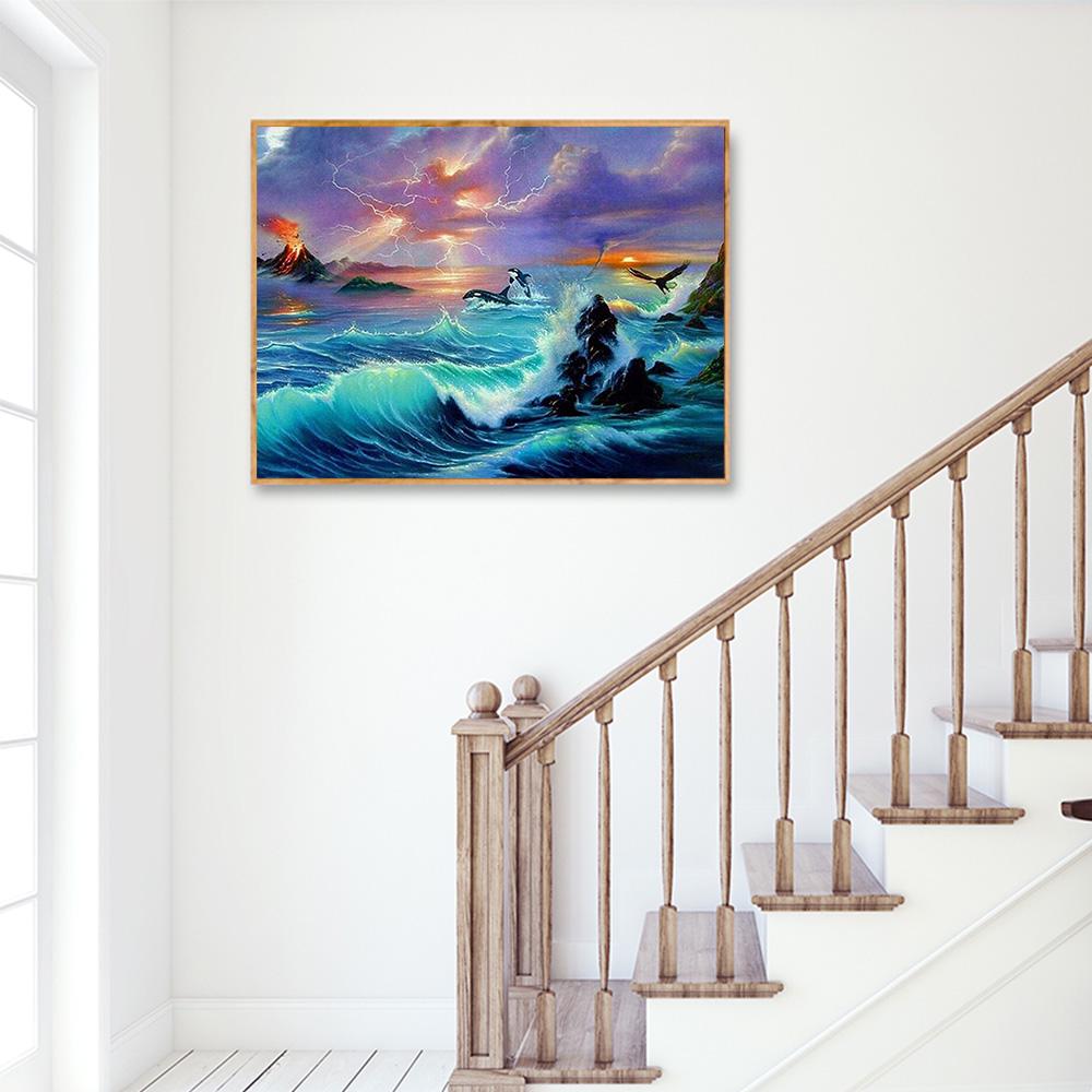 HC 5D DIY Алмазная вышивка Океанские дельфины Пейзаж Алмазная картина Вышивка крестом Круглая дрель 20*30 cm
HC 5D DIY Алмазная вышивка Океанские дельфины Пейзаж Алмазная картина Вышивка крестом Круглая дрель 20*30 cm