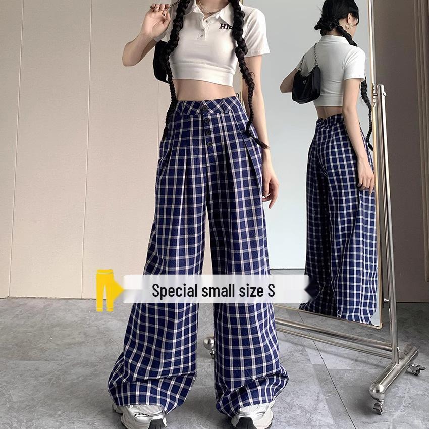 Women s Petite Blue Plaid Wide-Leg High-Waisted Relaxed Retro Pants L (106-115 jin)
Women s Petite Blue Plaid Wide-Leg High-Waisted Relaxed Retro Pants L (106-115 jin)
