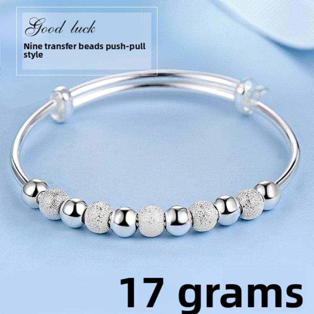 Exquisite Ball Jewelry Nine Rotating Beads Bracelet Silver Plated Copper Rotating Beads Bangle for Women
Exquisite Ball Jewelry Nine Rotating Beads Bracelet Silver Plated Copper Rotating Beads Bangle for Women
