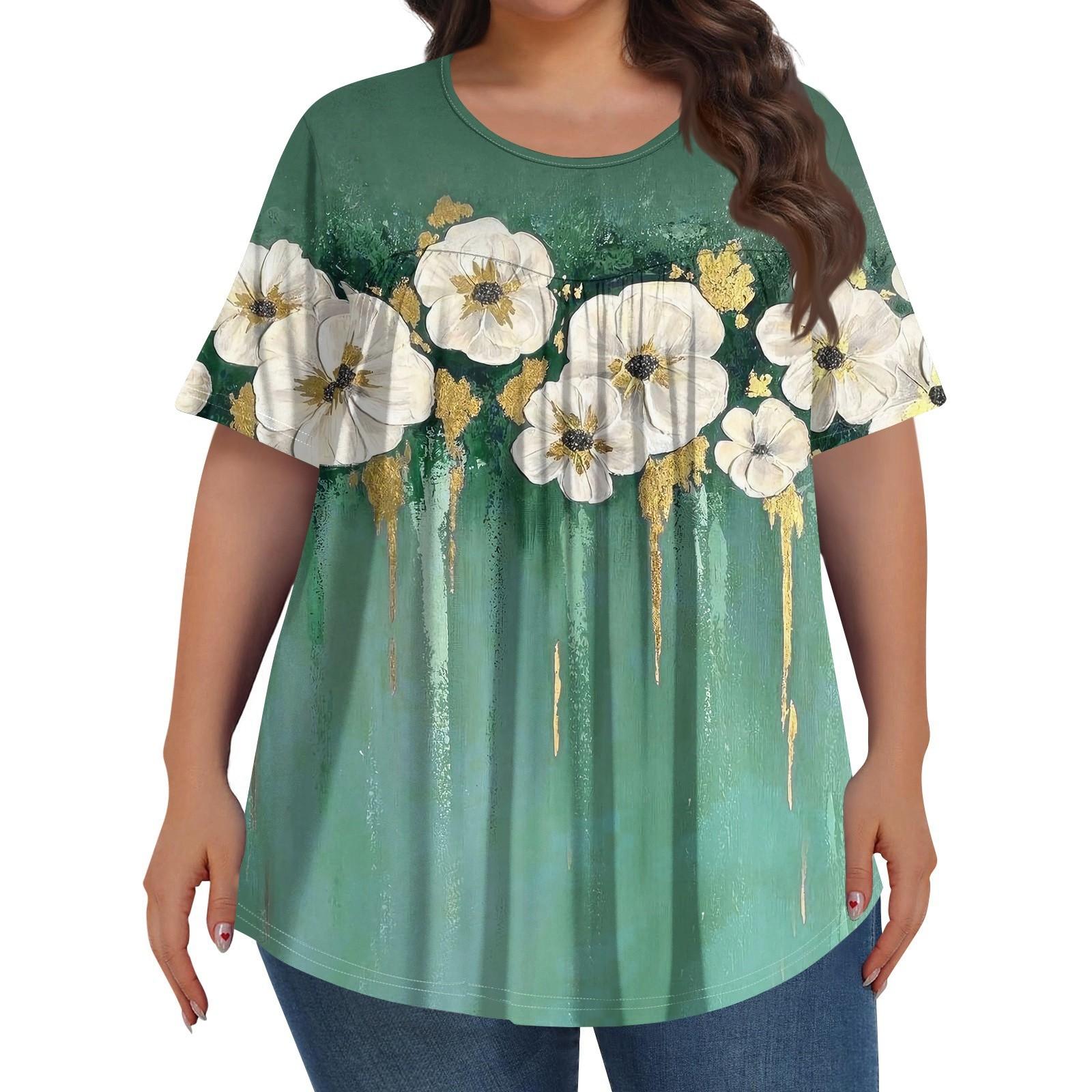 Women s Fashion Plus-size Casual Short-sleeved Vintage Floral Print -neck Front Pleat Top L
Women s Fashion Plus-size Casual Short-sleeved Vintage Floral Print -neck Front Pleat Top L