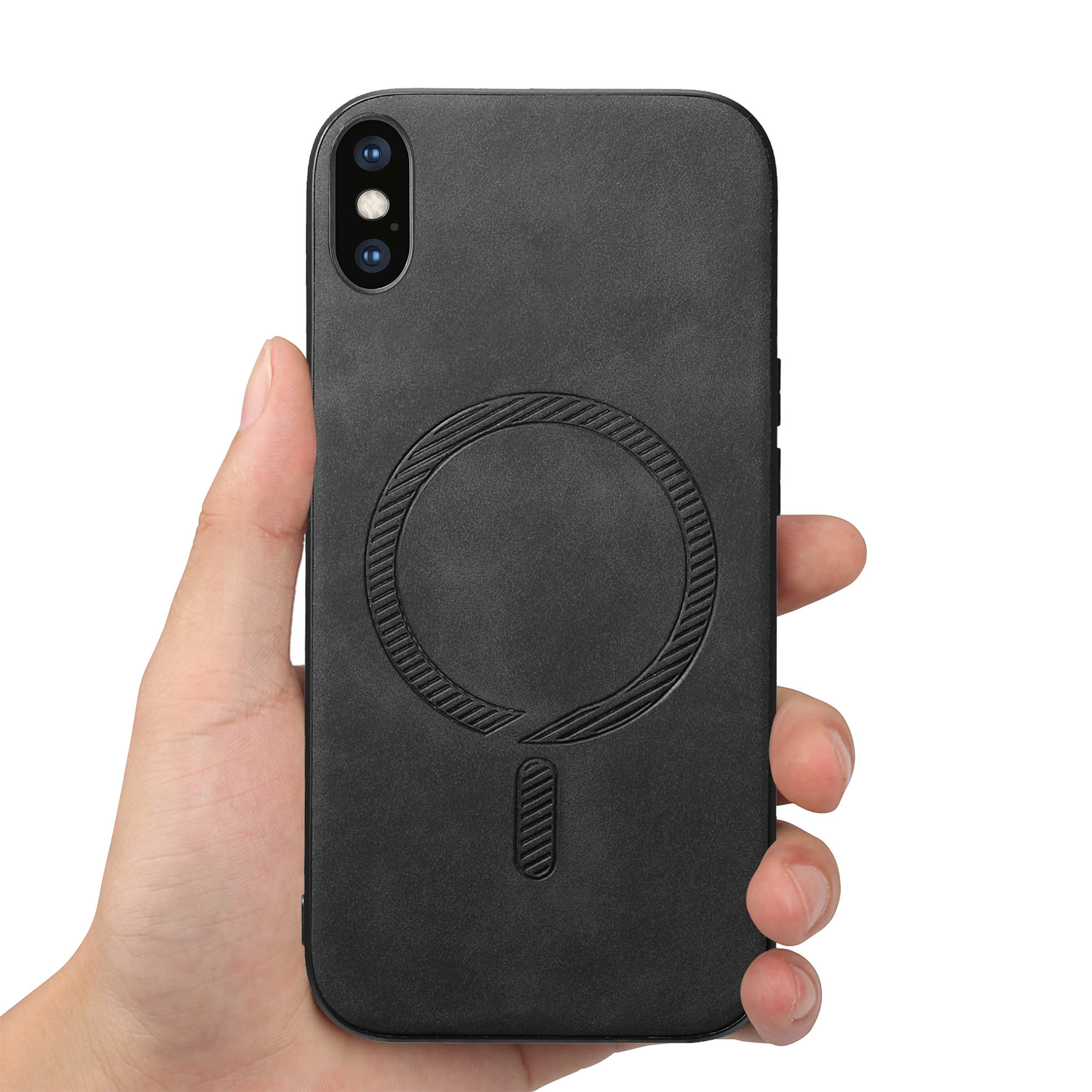 For iPhone XS Max 6.5 inch Leather Back Case Compatible with MagSafe Skin-touch Phone Cover Black
For iPhone XS Max 6.5 inch Leather Back Case Compatible with MagSafe Skin-touch Phone Cover Black