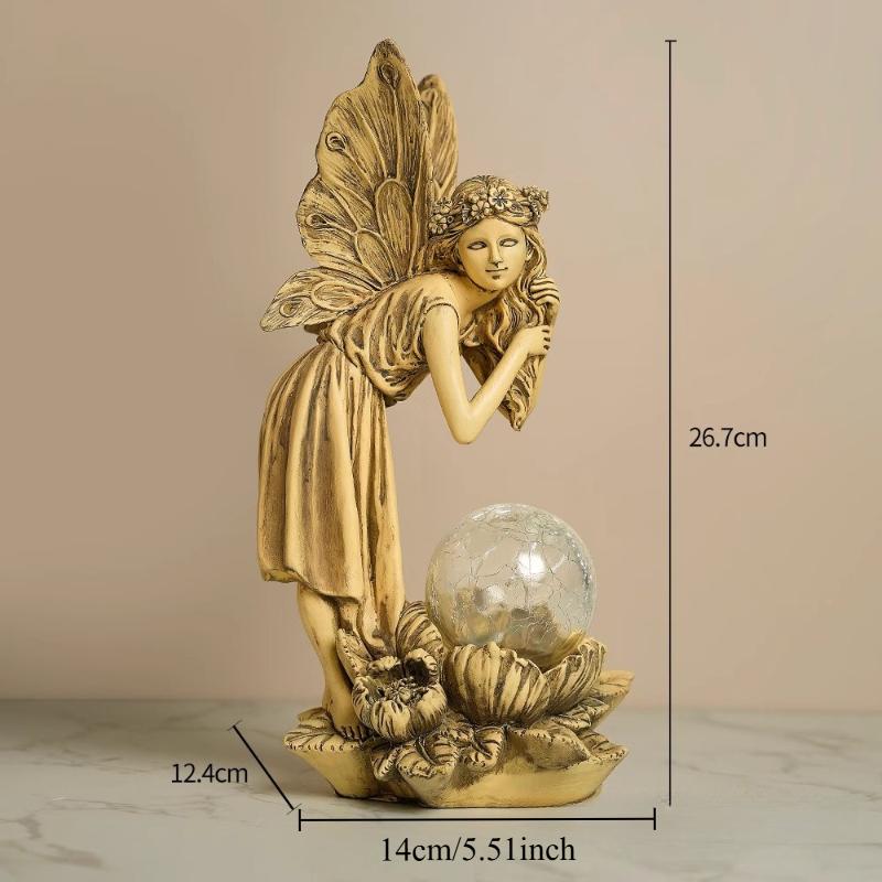 Dreamy Garden Flower Fairy Angel Girl Resin Crafts Touching Hair Outdoor Garden Ornament Battery free жовтий
Dreamy Garden Flower Fairy Angel Girl Resin Crafts Touching Hair Outdoor Garden Ornament Battery free жовтий