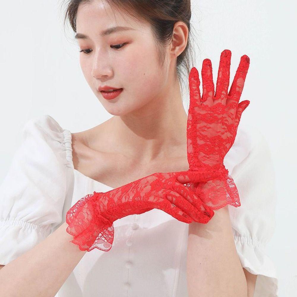 Transparent Sunscrean Gloves Thin Summer Mittens Breathable Lace Flower Gloves Summer
Transparent Sunscrean Gloves Thin Summer Mittens Breathable Lace Flower Gloves Summer
