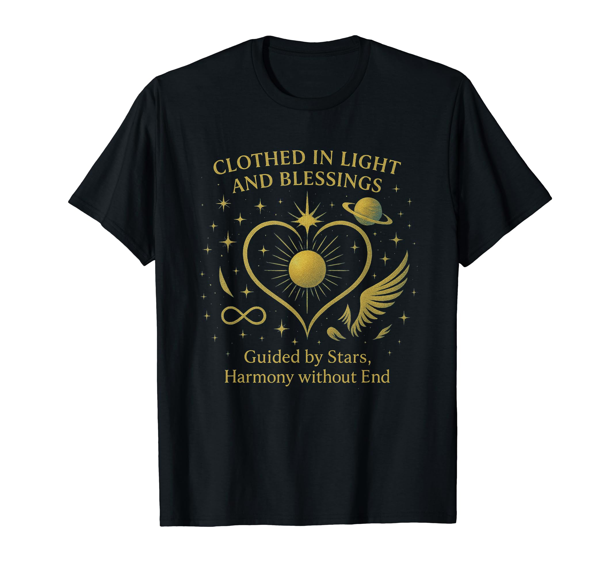 Guided by the Stars Planet Wings Light Sphere Star Infinity Mark Space Series T-Shirt
Guided by the Stars Planet Wings Light Sphere Star Infinity Mark Space Series T-Shirt