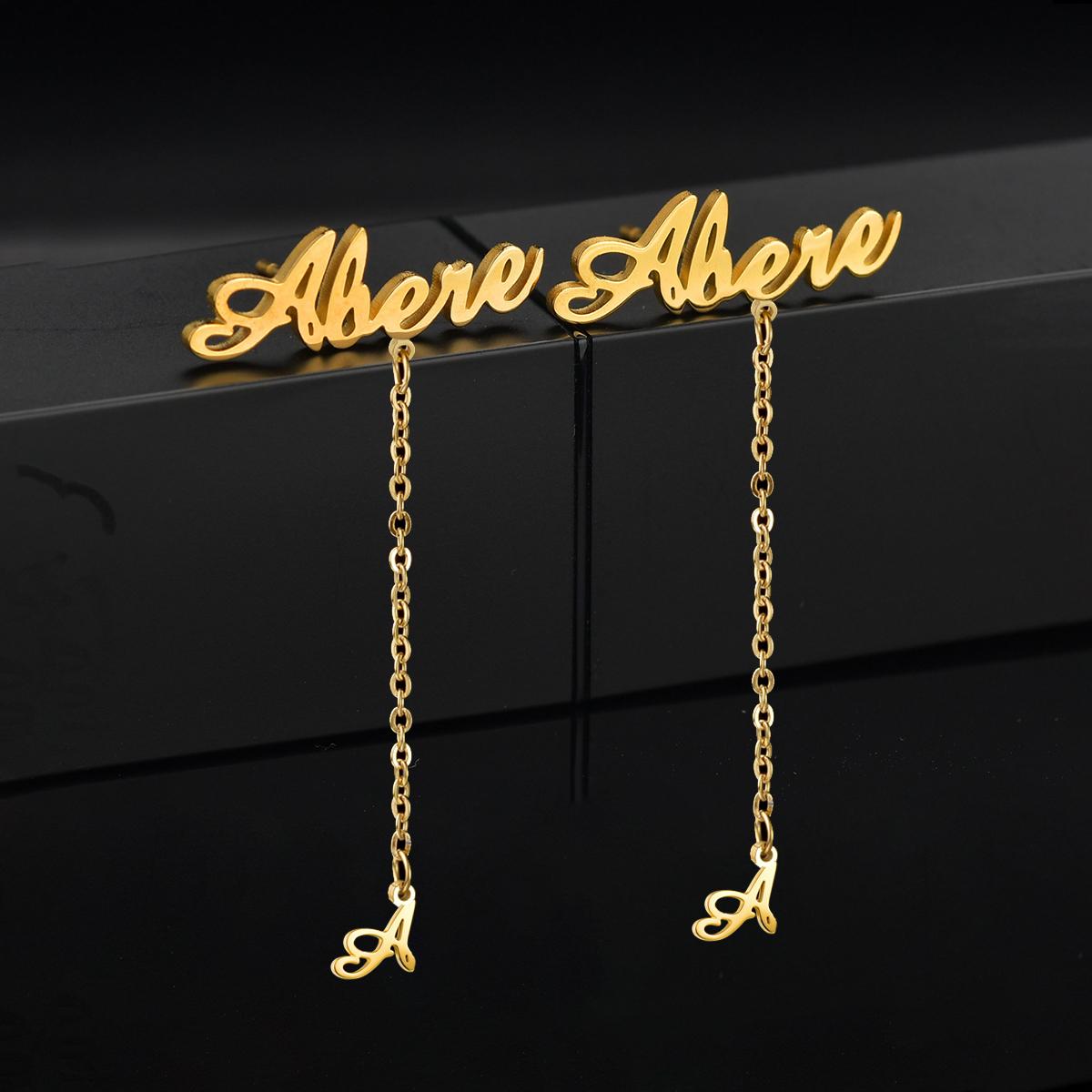 Atoztide Personalized Custom Name Stud Earring for Women Girl Stainless Steel With Chain Star Heart Letter Birthday Jewelry Gift silver color
Atoztide Personalized Custom Name Stud Earring for Women Girl Stainless Steel With Chain Star Heart Letter Birthday Jewelry Gift silver color