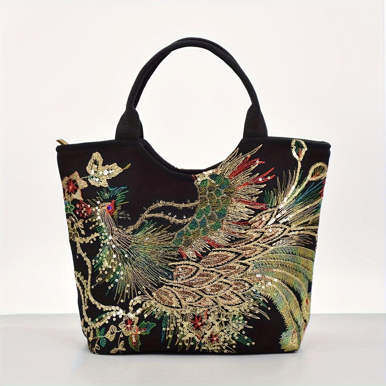 Women s Embroidered Satchel Bag Fashion Double Handle Purse, Retro Style Handbag with Removable Strap еш, чорний колір
Women s Embroidered Satchel Bag Fashion Double Handle Purse, Retro Style Handbag with Removable Strap еш, чорний колір