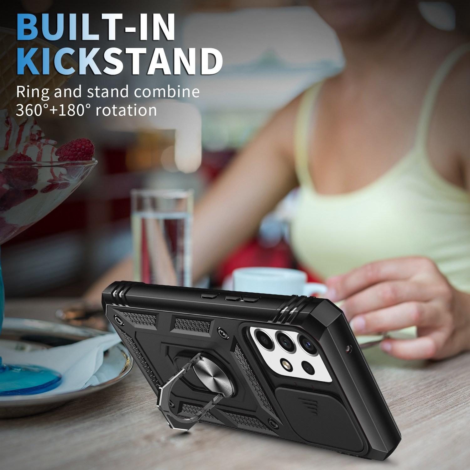 For Samsung Galaxy A53 5G Built-in Kickstand Sliding Camera Cover PC+TPU Phone Case Shockproof Cover with Card Slot Black
For Samsung Galaxy A53 5G Built-in Kickstand Sliding Camera Cover PC+TPU Phone Case Shockproof Cover with Card Slot Black