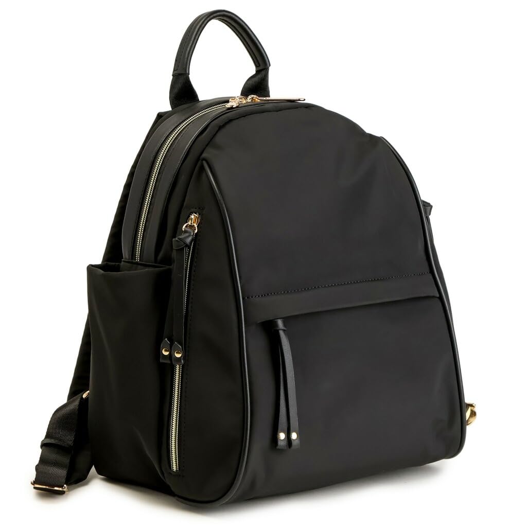 Pragma Women s Lightweight Nylon Backpack with Synthetic Leather Backpack for Men and Women, Casual Style (Black)
Pragma Women s Lightweight Nylon Backpack with Synthetic Leather Backpack for Men and Women, Casual Style (Black)