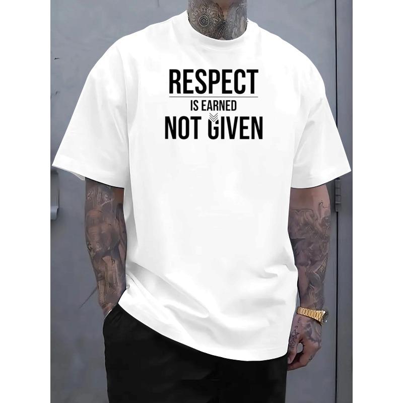 European sizes Men S Plus Size Respect Is Earned Not Given Slogan Short-Sleeve T-Shirt | Minimalist Trendy Print Design, Breathable Summer 4XL білий
European sizes Men S Plus Size Respect Is Earned Not Given Slogan Short-Sleeve T-Shirt | Minimalist Trendy Print Design, Breathable Summer 4XL білий