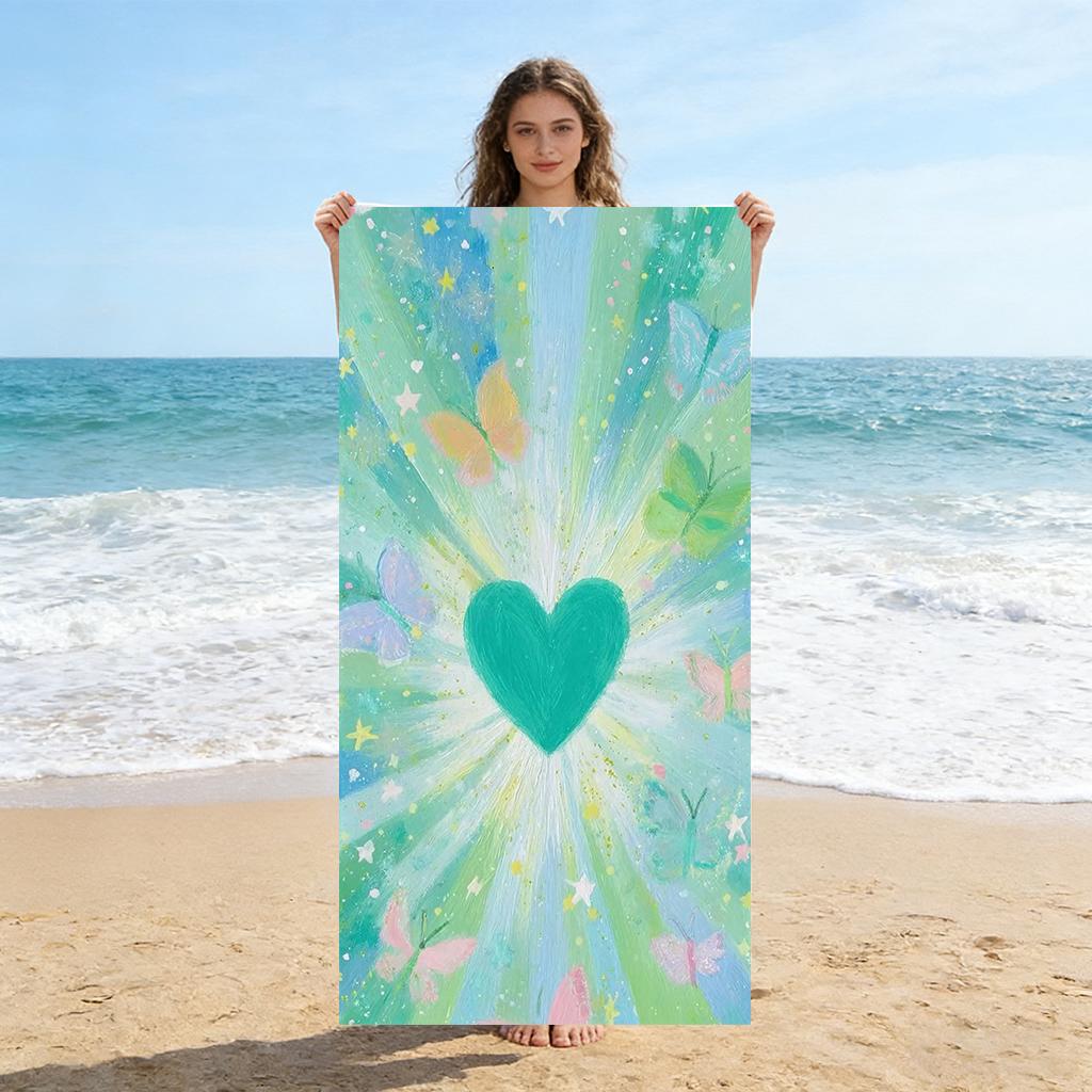 Green Love Butterfly Beach Towel Quick-drying Super Absorbent Suitable for Swimming Beach Pool Gym Summer Gift for Friend Family W30*H60(CM)
Green Love Butterfly Beach Towel Quick-drying Super Absorbent Suitable for Swimming Beach Pool Gym Summer Gift for Friend Family W30*H60(CM)