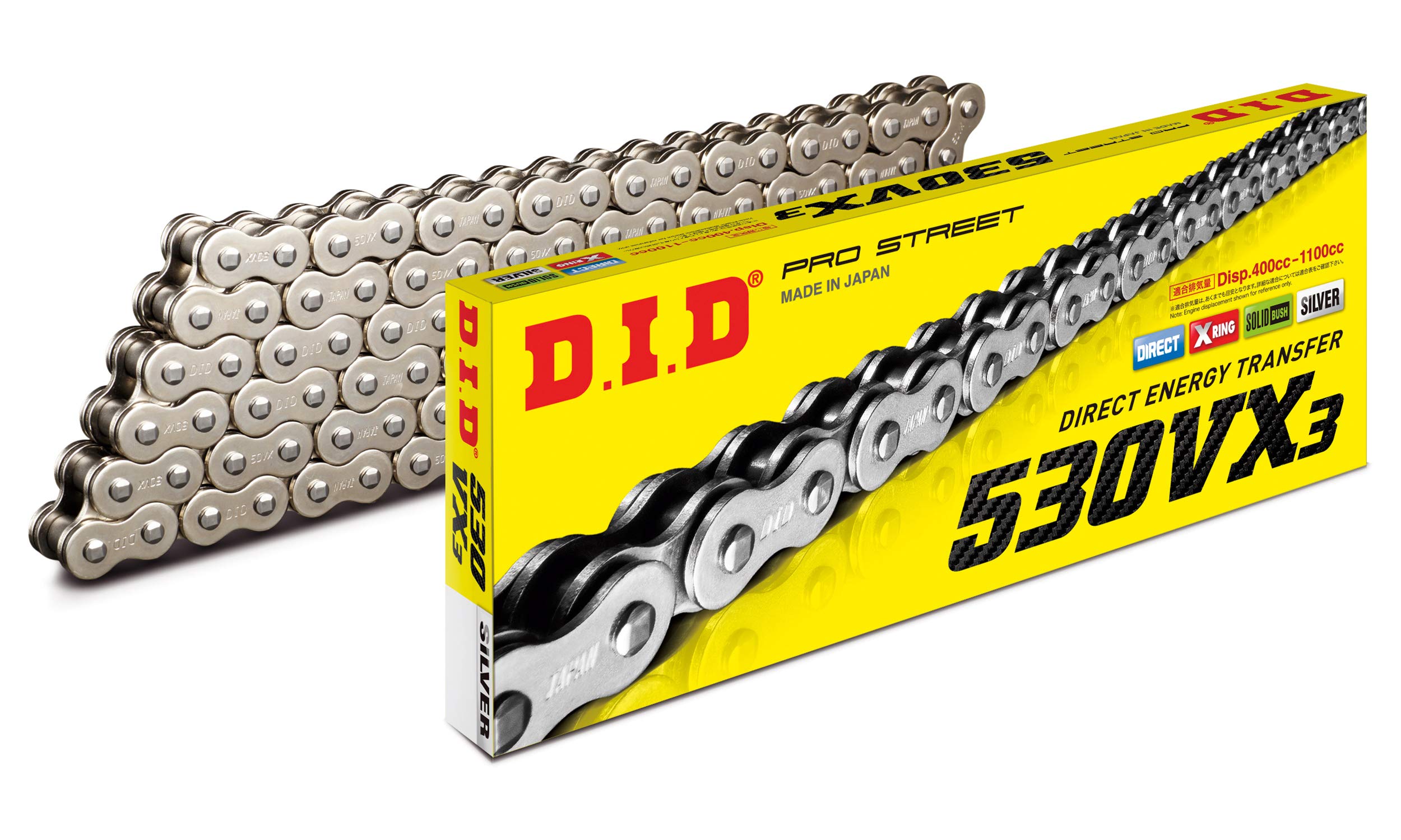 Motorcycle Chain Caulk Joint Included For Two Wheel Motorcycles D.I.D 530VX3-110ZB S&S (Silver)
Motorcycle Chain Caulk Joint Included For Two Wheel Motorcycles D.I.D 530VX3-110ZB S&S (Silver)