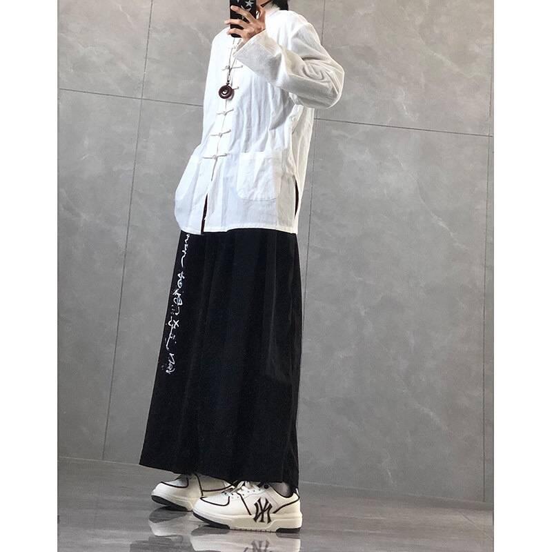 Unisex Dark Retro Corduroy Print Wide-Leg Zen Calligraphy Culottes with Niche Mesh Layer Extra Large
Unisex Dark Retro Corduroy Print Wide-Leg Zen Calligraphy Culottes with Niche Mesh Layer Extra Large
