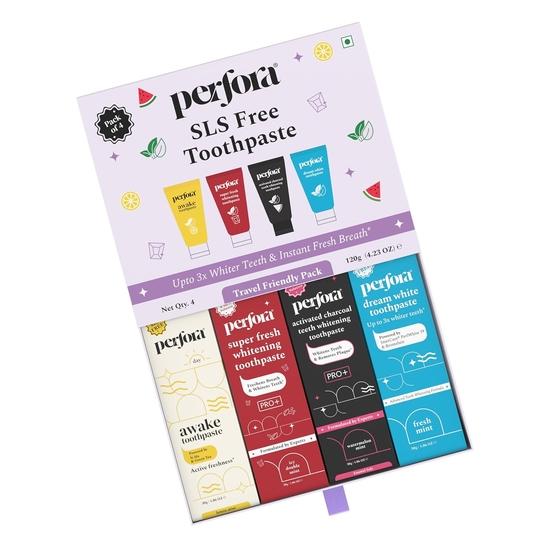 Зубная паста Perfora Дорожный набор в ассортименте - 120 г (30 г, Упаковка из 4 штук) | Отбеливающая зубная паста | Зубная паста без SLS | Предложение набора зубных паст
Зубная паста Perfora Дорожный набор в ассортименте - 120 г (30 г, Упаковка из 4 штук) | Отбеливающая зубная паста | Зубная паста без SLS | Предложение набора зубных паст