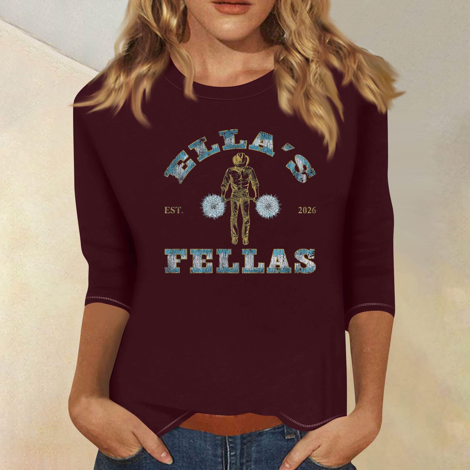 Women s Casual 3/4 Sleeve Round Neck T-Shirt with Printed Graphic Design Lightweight Soft Fabric Relaxed Fit Top for Everyday Wear XL
Women s Casual 3/4 Sleeve Round Neck T-Shirt with Printed Graphic Design Lightweight Soft Fabric Relaxed Fit Top for Everyday Wear XL