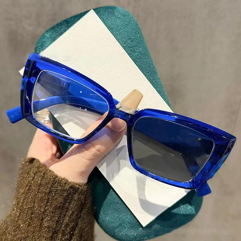 Ретро Персонализированные Фотохромные Очки для Близорукости Прочные и Долговечные Защита Глаз Квадратная Оправа Очки для Близорукости от 0 до -4.0 -3.5 синий