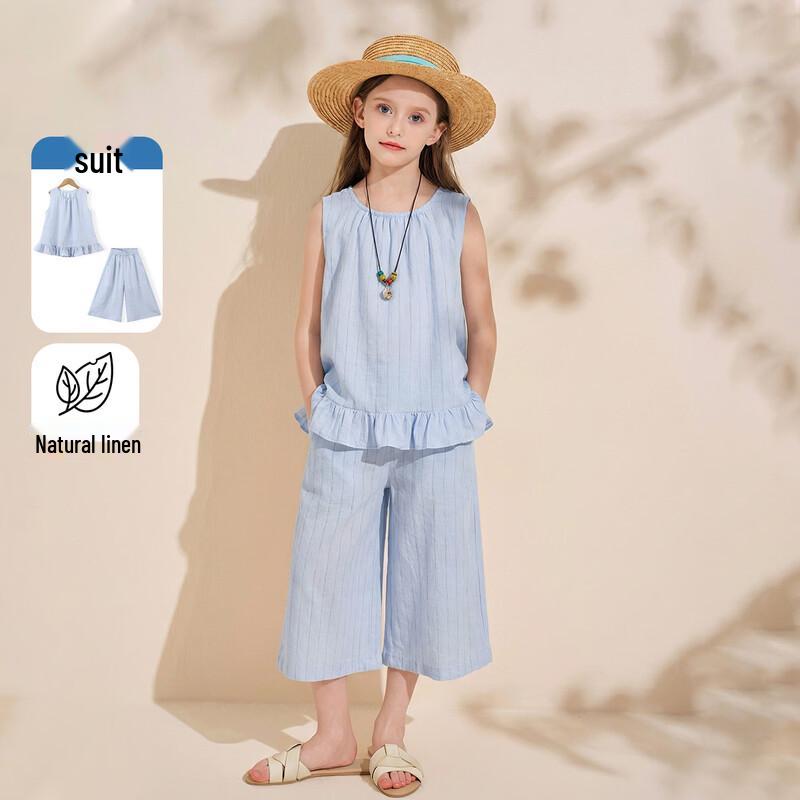 Mengtejiao Girls Striped Babydoll Shirt & Wide-Leg Pants Set 130
Mengtejiao Girls Striped Babydoll Shirt & Wide-Leg Pants Set 130
