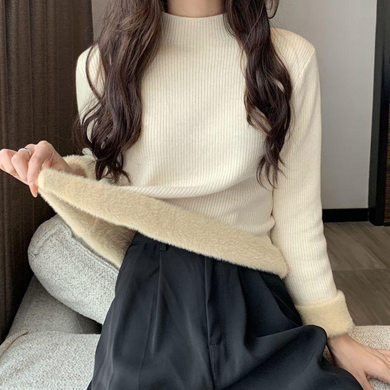 Women s Thickened Fleece Sweater, Autumn/Winter 2023: Trendy Half-High Collar Knitted Base Shirt 2XL (130-145 Jin)
Women s Thickened Fleece Sweater, Autumn/Winter 2023: Trendy Half-High Collar Knitted Base Shirt 2XL (130-145 Jin)