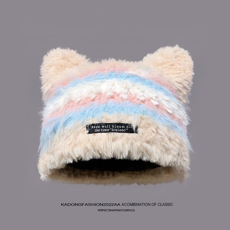 Универсальная милая шапка с кошачьими ушками и плюшем для женщин на осень и зиму. Новая ветрозащитная и теплая шапка-бини. Корейская повседневная шапка-бини. average size
Универсальная милая шапка с кошачьими ушками и плюшем для женщин на осень и зиму. Новая ветрозащитная и теплая шапка-бини. Корейская повседневная шапка-бини. average size