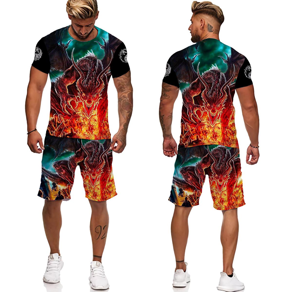 Мужской спортивный костюм с татуировкой животного Fly Dragon, уличная одежда в стиле Харадзюку, мужские футболки, мужской спортивный костюм, повседневные мужские комплекты больших размеров, Chandal XXL
Мужской спортивный костюм с татуировкой животного Fly Dragon, уличная одежда в стиле Харадзюку, мужские футболки, мужской спортивный костюм, повседневные мужские комплекты больших размеров, Chandal XXL