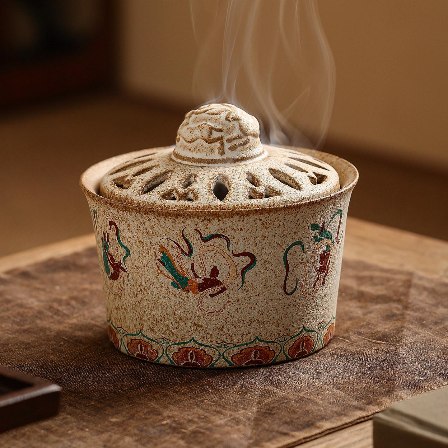 Rustic Ceramic Incense Burner Hand-Painted Retro Chinese Censer Hollow Lid For Incense Stick Coil Tea Table Meditation Decor
Rustic Ceramic Incense Burner Hand-Painted Retro Chinese Censer Hollow Lid For Incense Stick Coil Tea Table Meditation Decor