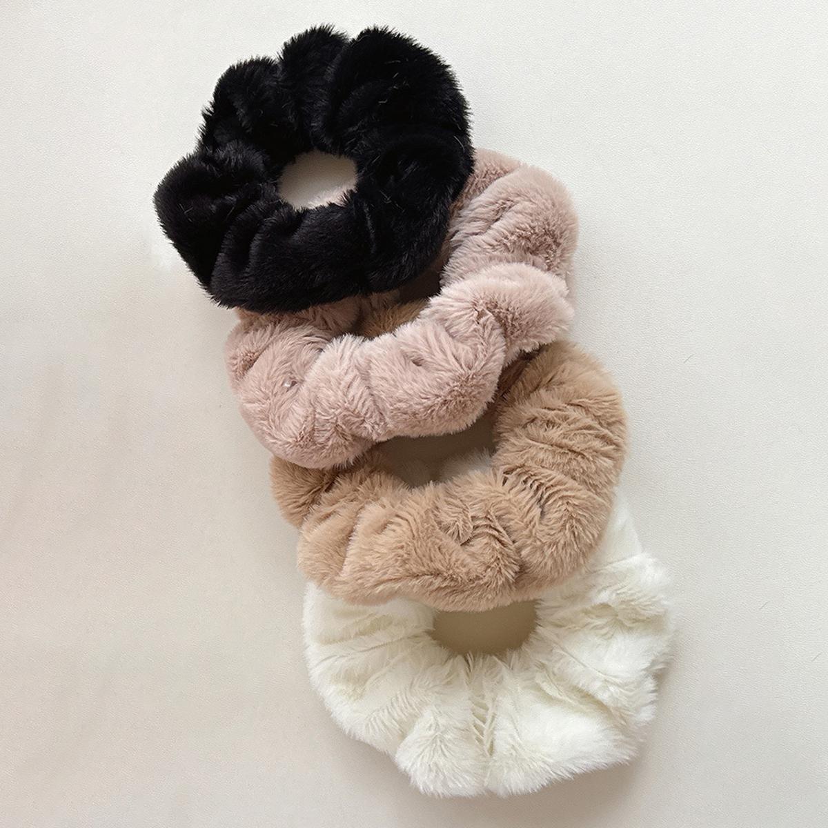 4 шт. осенне-зимние высококачественные кольца для толстой кишки цвета кофе Майяра, большая заколка, плюшевая клипса-уточка Size fits all