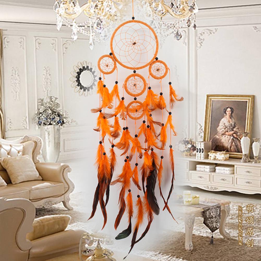 Five-rings Orange Car Decor Pendant Feather Wind Chime Handmade Beads Art Crafts Romantic Creative Beautiful for Girlfriend Gift
Five-rings Orange Car Decor Pendant Feather Wind Chime Handmade Beads Art Crafts Romantic Creative Beautiful for Girlfriend Gift