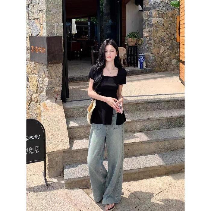 Large size fat MM French short-sleeved t-shirt women s summer new design sense slim cover meat trend square collar top 2XL чорний
Large size fat MM French short-sleeved t-shirt women s summer new design sense slim cover meat trend square collar top 2XL чорний
