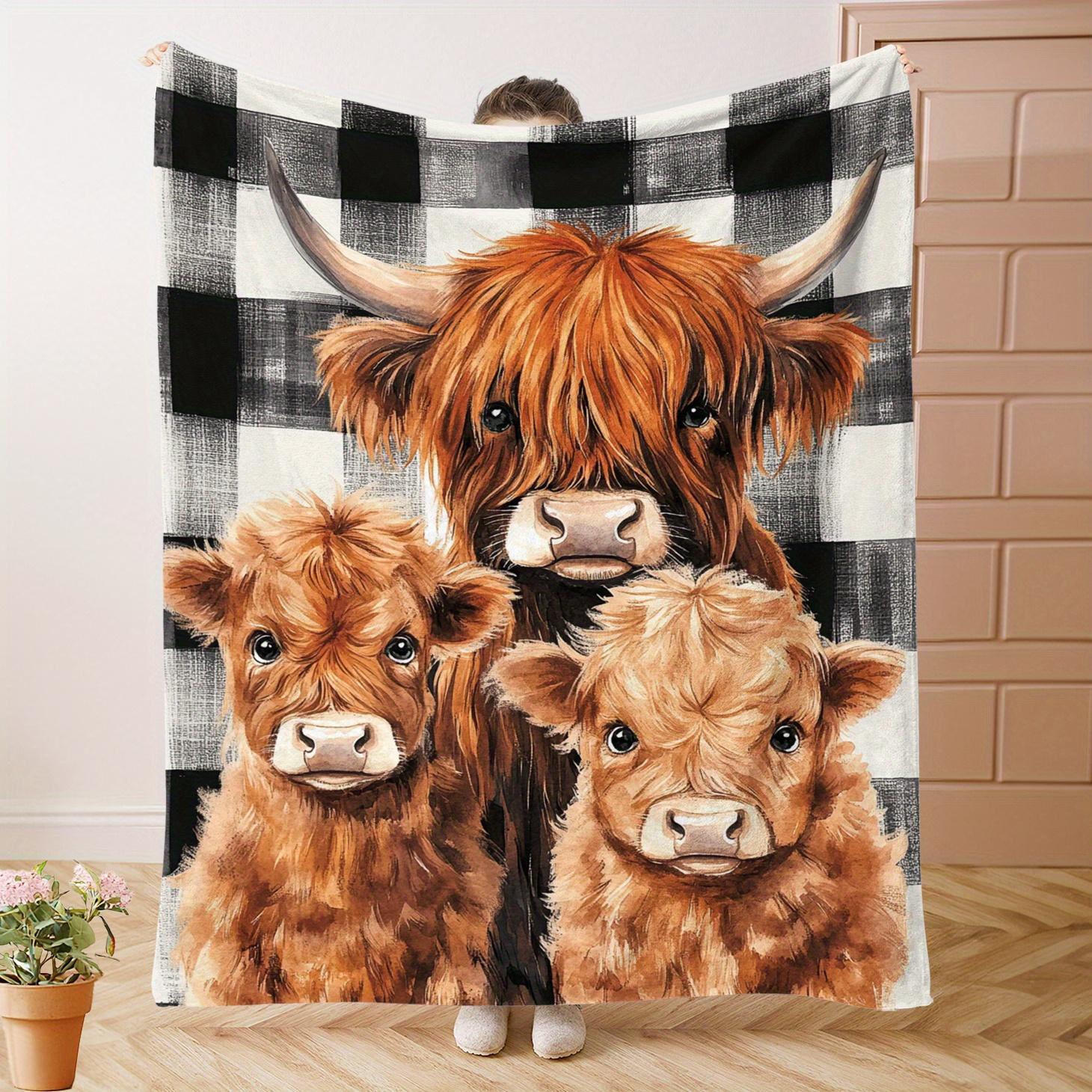 Highland Cow Print Flannel Blanket - Soft Checkered | All-Season Throw for Home Office Travel, Napping Bedtime 80x60in
Highland Cow Print Flannel Blanket - Soft Checkered | All-Season Throw for Home Office Travel, Napping Bedtime 80x60in