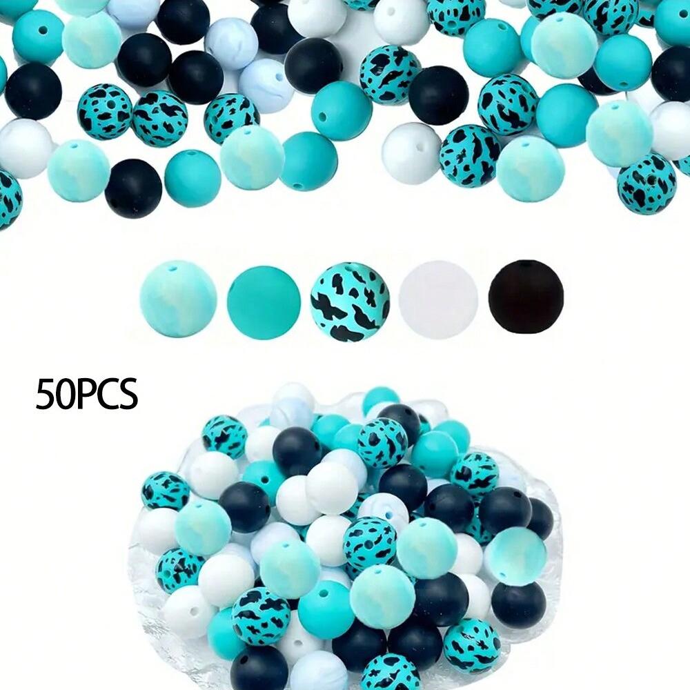 50PCS colorful silicone bead combination, suitable for DIY jewelry, bracelets, necklaces, keychains, bead pens and othes
50PCS colorful silicone bead combination, suitable for DIY jewelry, bracelets, necklaces, keychains, bead pens and othes
