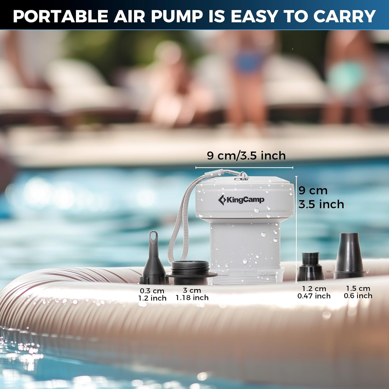 KingCamp Воздушный насос для надувных изделий, Портативный быстронаполняющий надуватель/сдуватель, Насос для надувного матраса, Электрический воздушный насос с 4 насадками для коврика для кемпинга на открытом воздухе и
KingCamp Воздушный насос для надувных изделий, Портативный быстронаполняющий надуватель/сдуватель, Насос для надувного матраса, Электрический воздушный насос с 4 насадками для коврика для кемпинга на открытом воздухе и