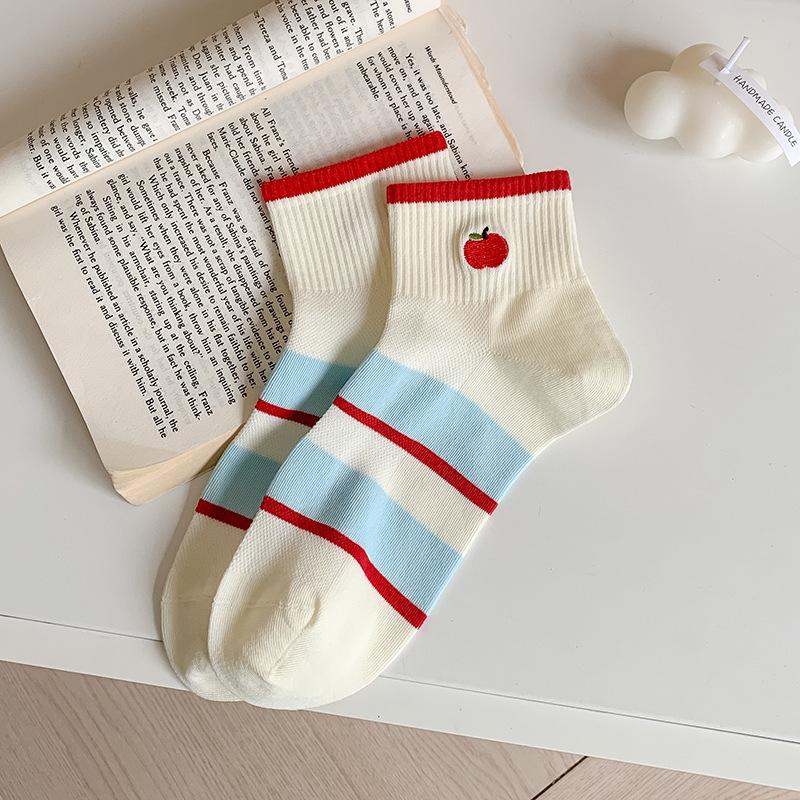 Spring-Summer Women s Cute Cartoon Embroidered Cotton Socks - Japanese Academy Style with Polka Dot Mesh Ankle Design
Spring-Summer Women s Cute Cartoon Embroidered Cotton Socks - Japanese Academy Style with Polka Dot Mesh Ankle Design